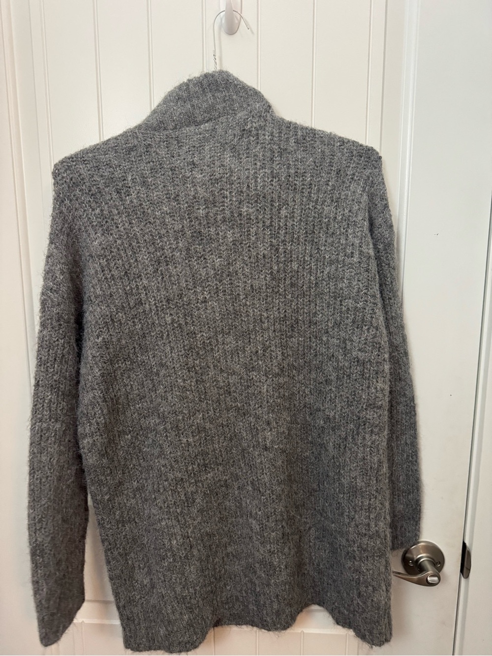 NWT Express London Gray Fuzzy Half Zip Sweater XS | Cozy Mock Neck Pullover -F - Picture 5 of 5